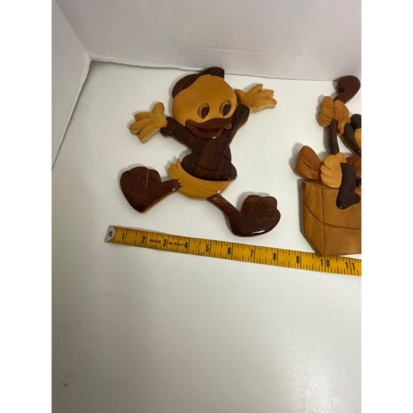Pair of Disney Minnie Mouse Playing Instrument, Donald Duck Dancing, Wood Intars - Picture 5 of 16